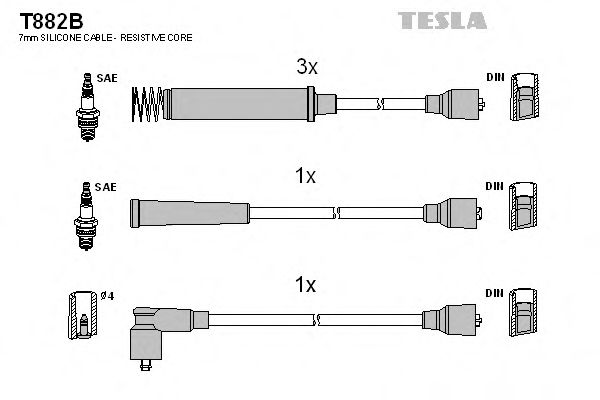 T882B TESLA Ignition Cable Kit