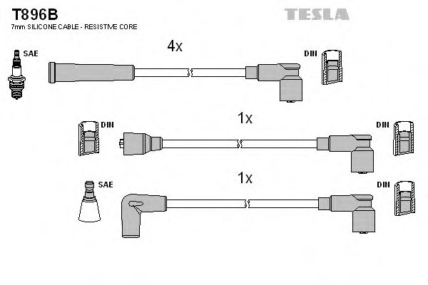 T896B TESLA Ignition Cable Kit