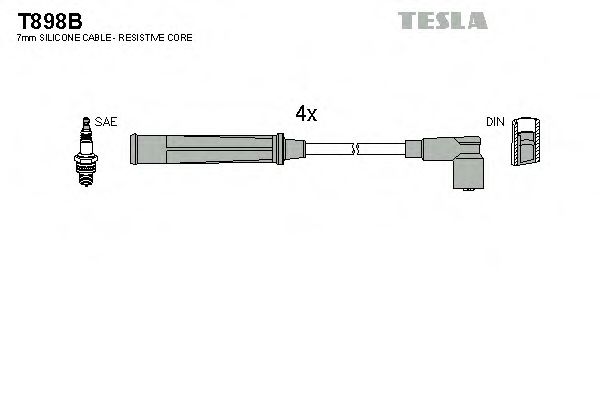 T898B TESLA Комплект проводов зажигания
