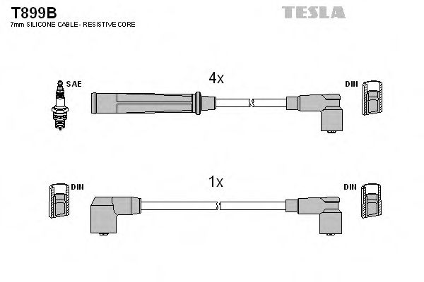 T899B TESLA Ignition Cable Kit