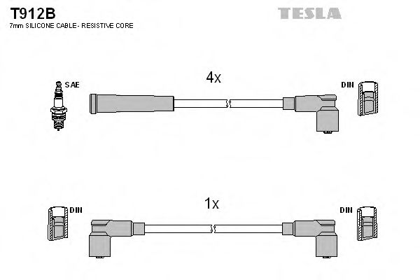 T912B TESLA Ignition Cable Kit