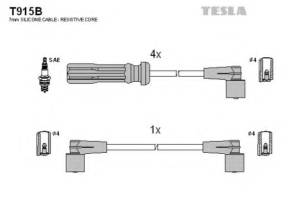 T915B TESLA Ignition Cable Kit