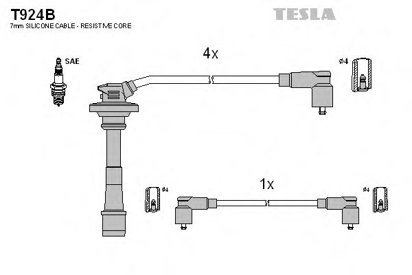 T924B TESLA Ignition Cable Kit