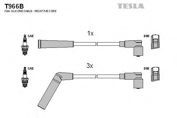 T966B TESLA Ignition Cable Kit