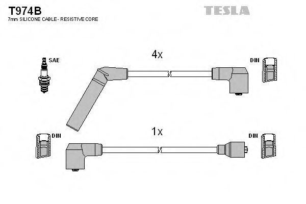 T974B TESLA Ignition Cable Kit