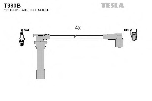 T980B TESLA Ignition Cable Kit