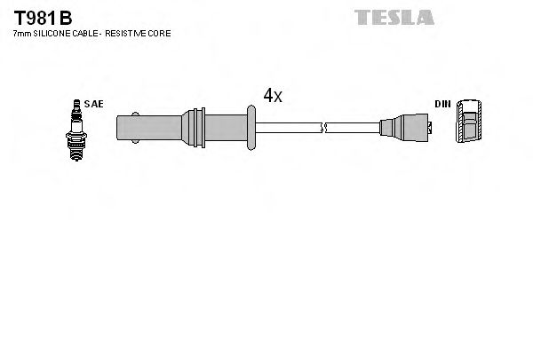 T981B TESLA Ignition Cable Kit