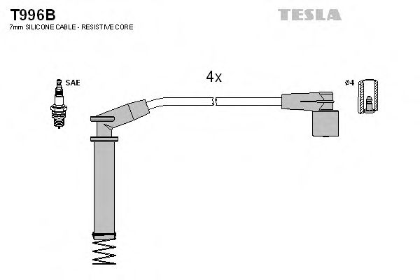 T996B TESLA Ignition Cable Kit