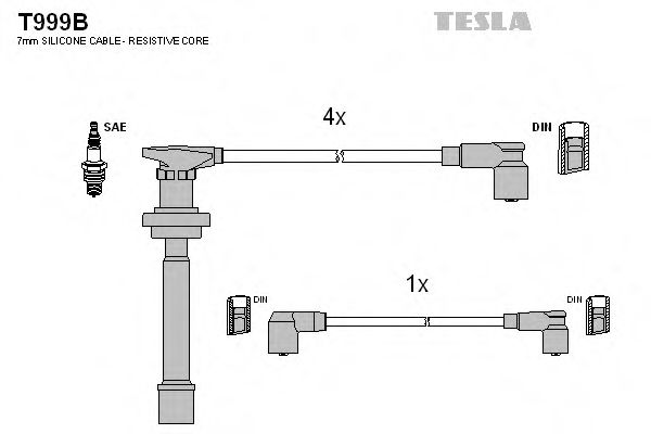 T999B TESLA Ignition Cable Kit