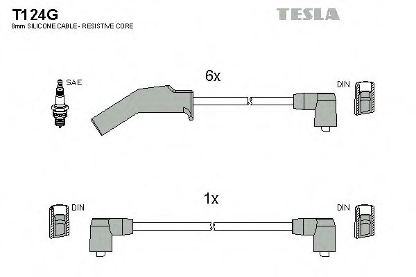 T124G TESLA Ignition Cable Kit