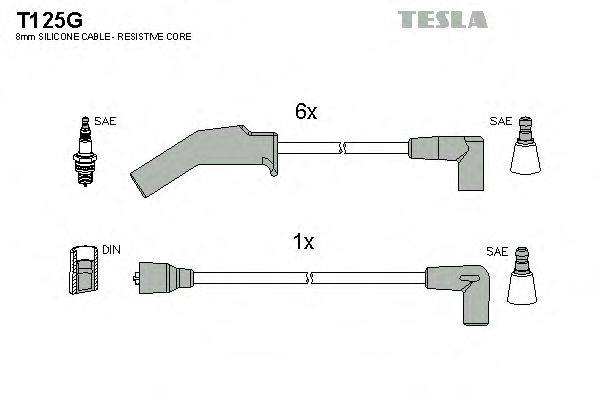 T125G TESLA Комплект проводов зажигания