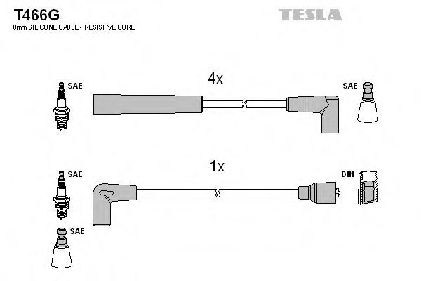 T466G TESLA Ignition Cable Kit