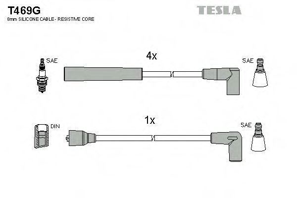 T469G TESLA Ignition Cable Kit