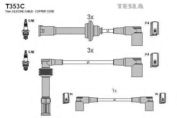T353C TESLA Ignition Cable Kit