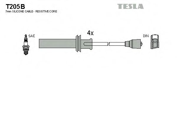 T205B TESLA Ignition Cable Kit