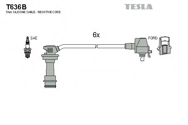 T636B TESLA Комплект проводов зажигания