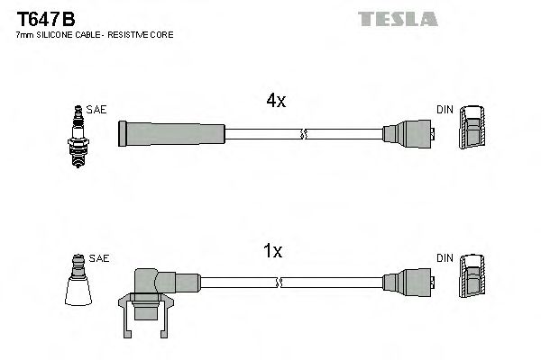 T647B TESLA Ignition Cable Kit