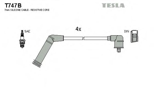 T747B TESLA Ignition Cable Kit