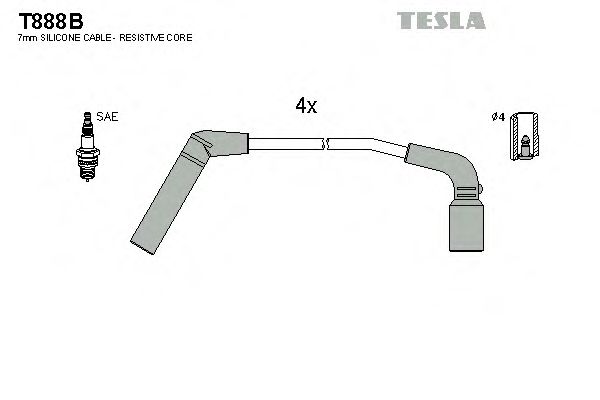 T888B TESLA Ignition Cable Kit