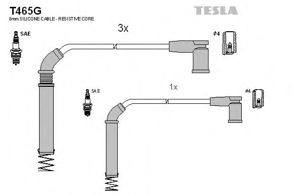 T465G TESLA Ignition Cable Kit