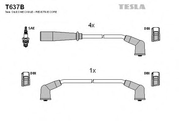 T637B TESLA Ignition Cable Kit