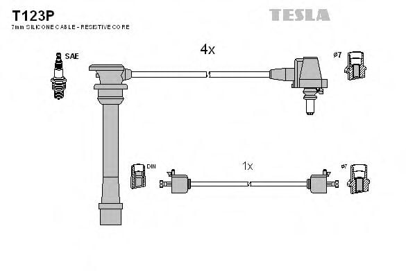 T123P TESLA Ignition Cable Kit