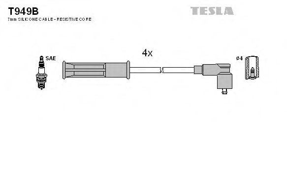 T949B TESLA Ignition Cable Kit