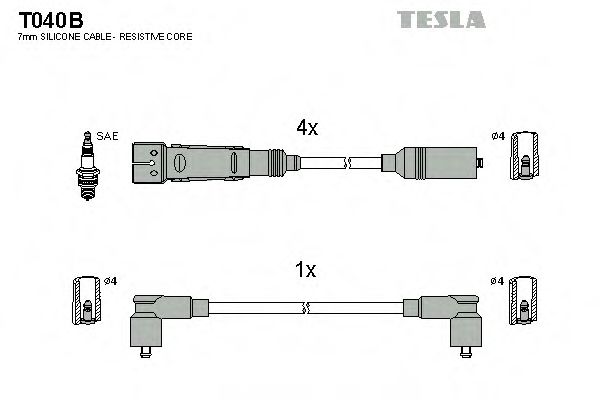T040B TESLA Ignition Cable Kit