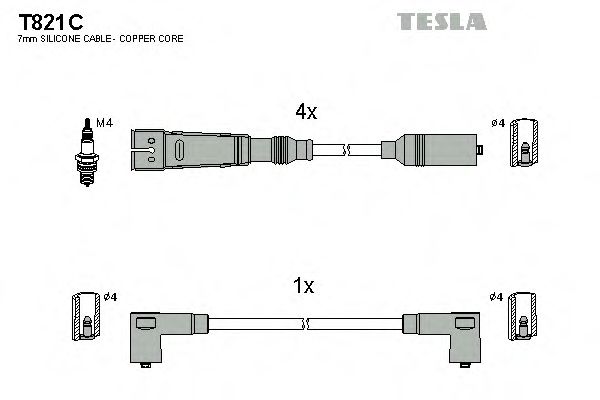 T821C TESLA Ignition Cable Kit