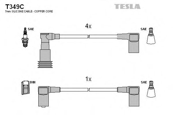 T349C TESLA Ignition Cable Kit