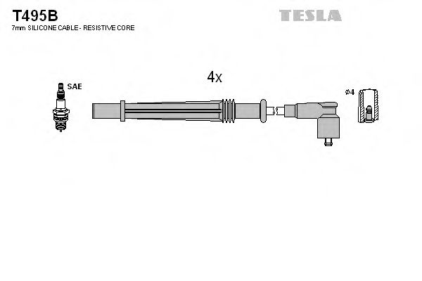 T495B TESLA Ignition Cable Kit