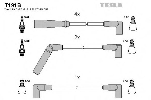 T191B TESLA Комплект проводов зажигания