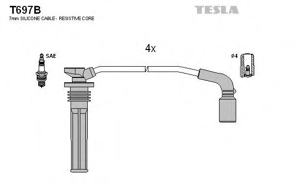 T697B TESLA Ignition Cable Kit