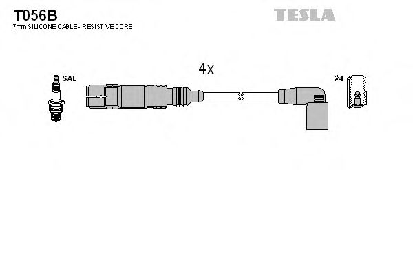 T056B TESLA Комплект проводов зажигания