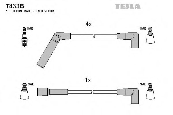 T433B TESLA Ignition Cable Kit