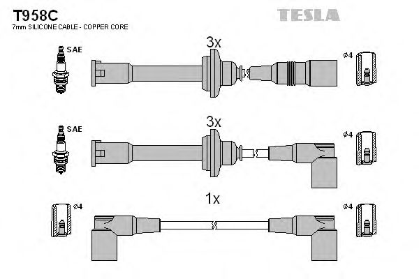 T958C TESLA Ignition Cable Kit