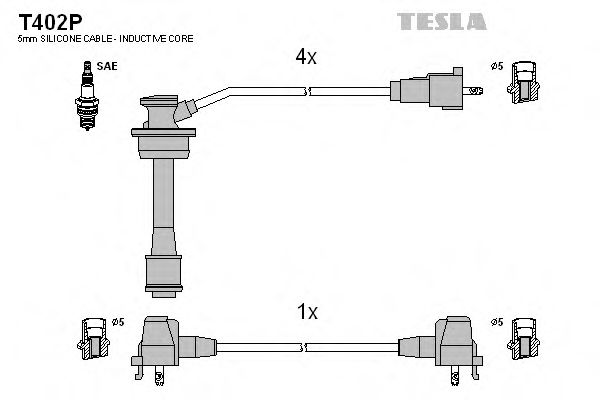 T402P TESLA Комплект проводов зажигания