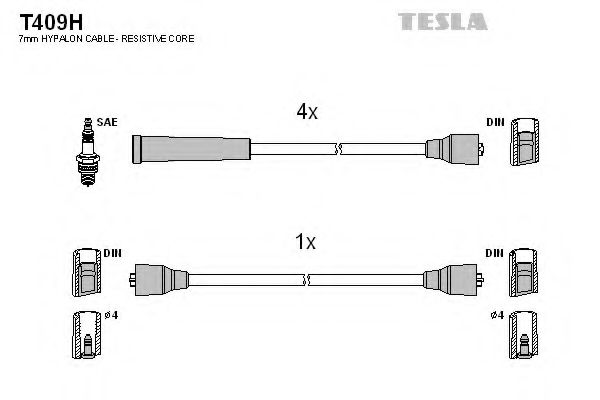 T409H TESLA Ignition Cable Kit