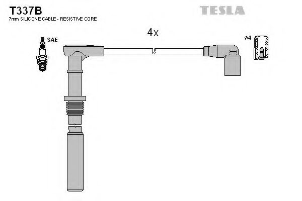 T337B TESLA Ignition Cable Kit