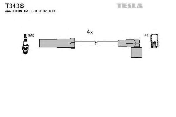 T343S TESLA Ignition Cable Kit