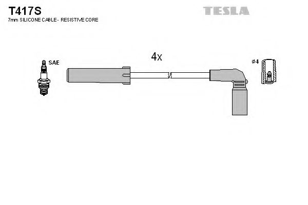 T417S TESLA Комплект проводов зажигания