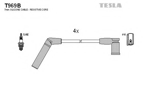 T969B TESLA Ignition Cable Kit