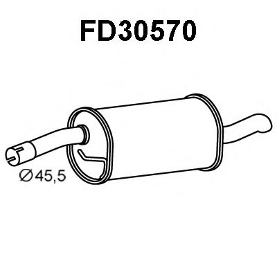 FD30570 VENEPORTE Система выпуска ОГ Глушитель выхлопных газов конечный
