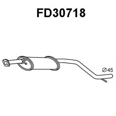 FD30718 VENEPORTE Exhaust System Middle Silencer