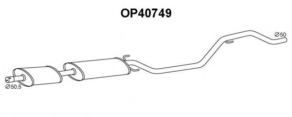 OP40749 VENEPORTE Система выпуска ОГ Средний глушитель выхлопных газов