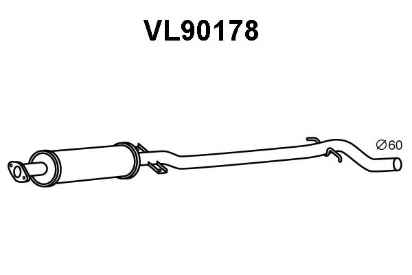 VL90178 VENEPORTE Exhaust System Middle Silencer