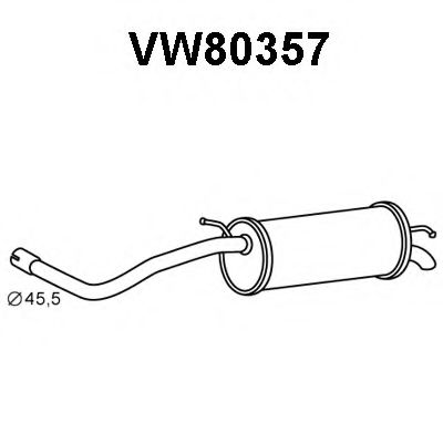 VW80357 VENEPORTE Exhaust System End Silencer