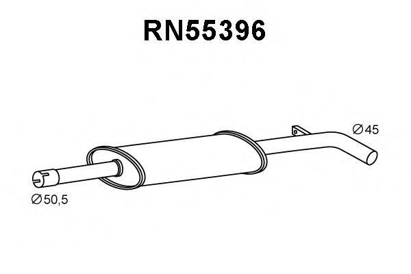 RN55396 VENEPORTE Exhaust System Front Silencer