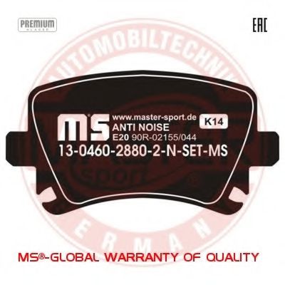 13046028802N-SET-MS MASTER-SPORT Brake System Brake Pad Set, disc brake