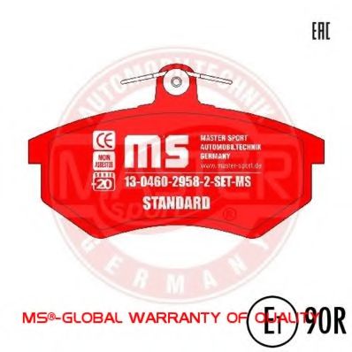13046029582-SET-MS MASTER-SPORT Brake System Brake Pad Set, disc brake